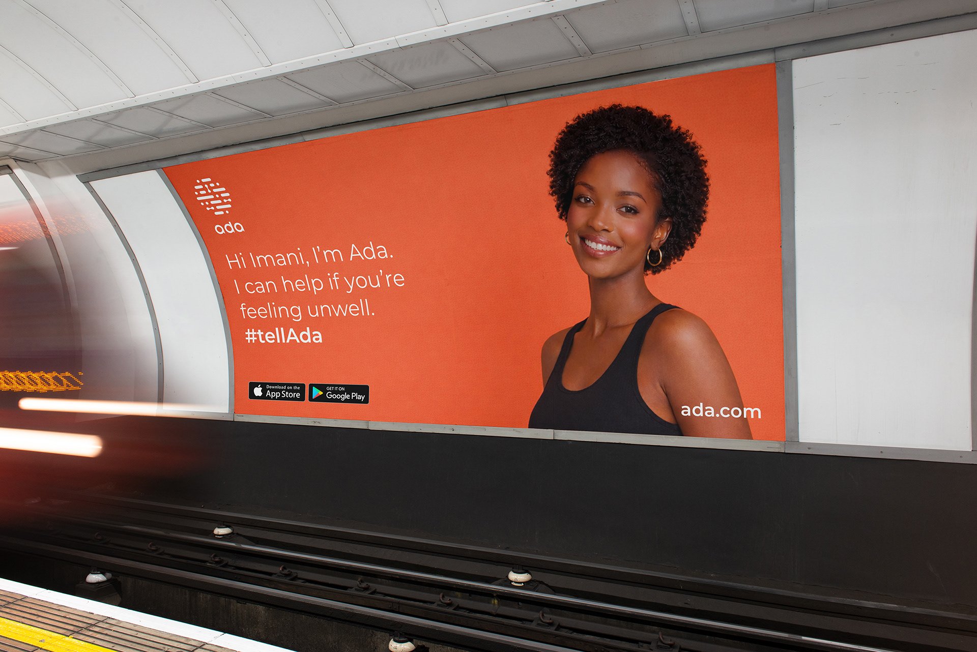 #TellAda campaign on the London Underground