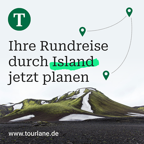 Tourlane Meta feed ad — ‘Ihre Rundreise durch Island jetzt planen’, Icelandic mossy landscape photograph