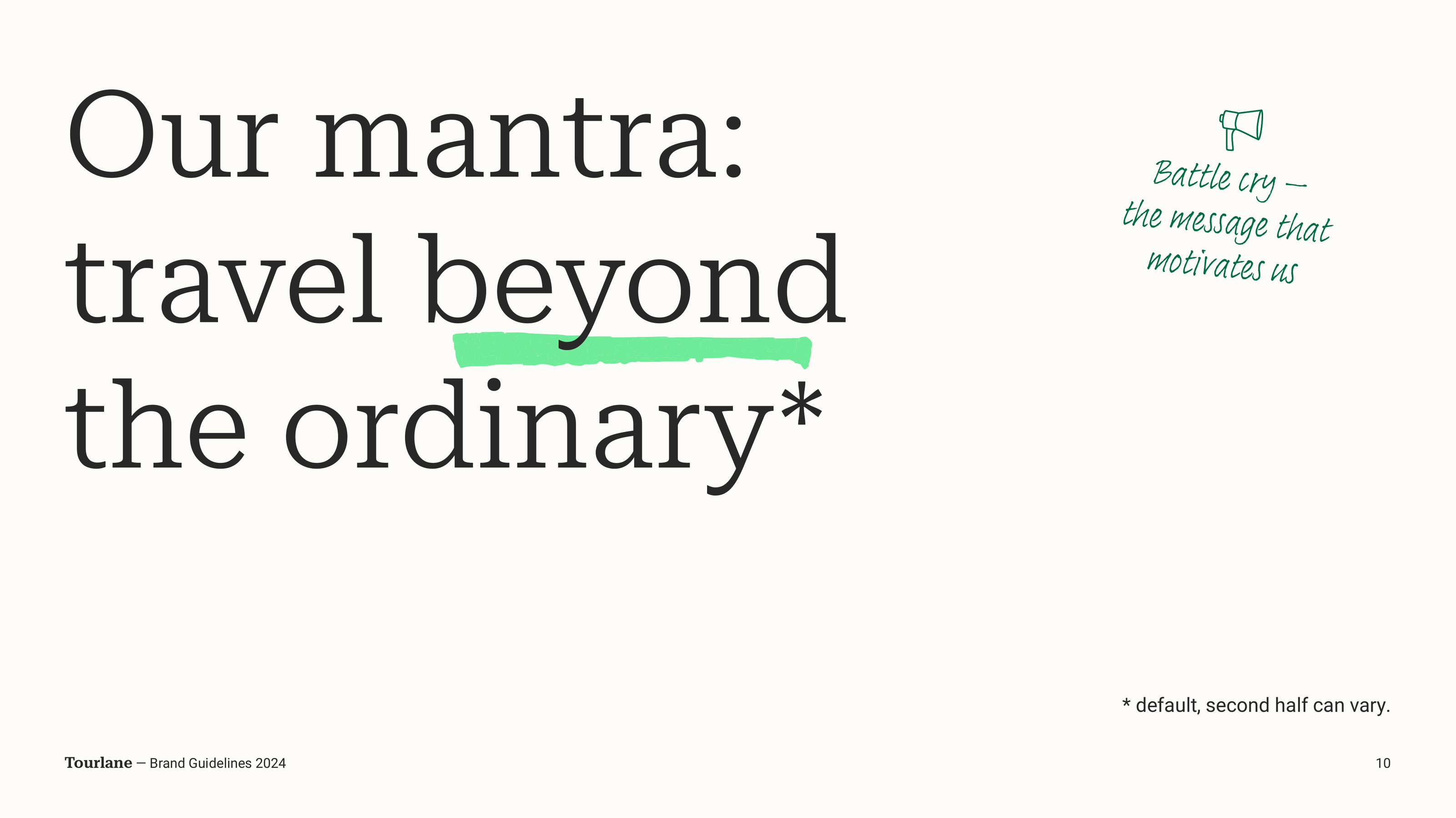 Tourlane Brand Book mantra: ‘Travel beyond the ordinary’